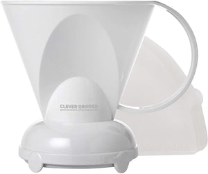Clever Coffee Dripper Barista's Choice - Bonus 100 Filters Included (18 oz Large, Clear) (White)